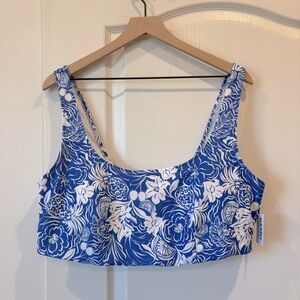 Printed Scoop Neck Bikini Top